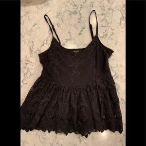 Black Ella Moss Lace Babydoll Camisole